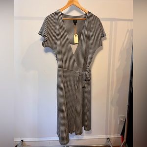 Gingham B&W Wrap Around Midi